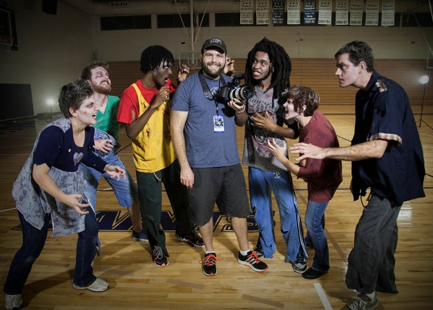 On set with our zombies